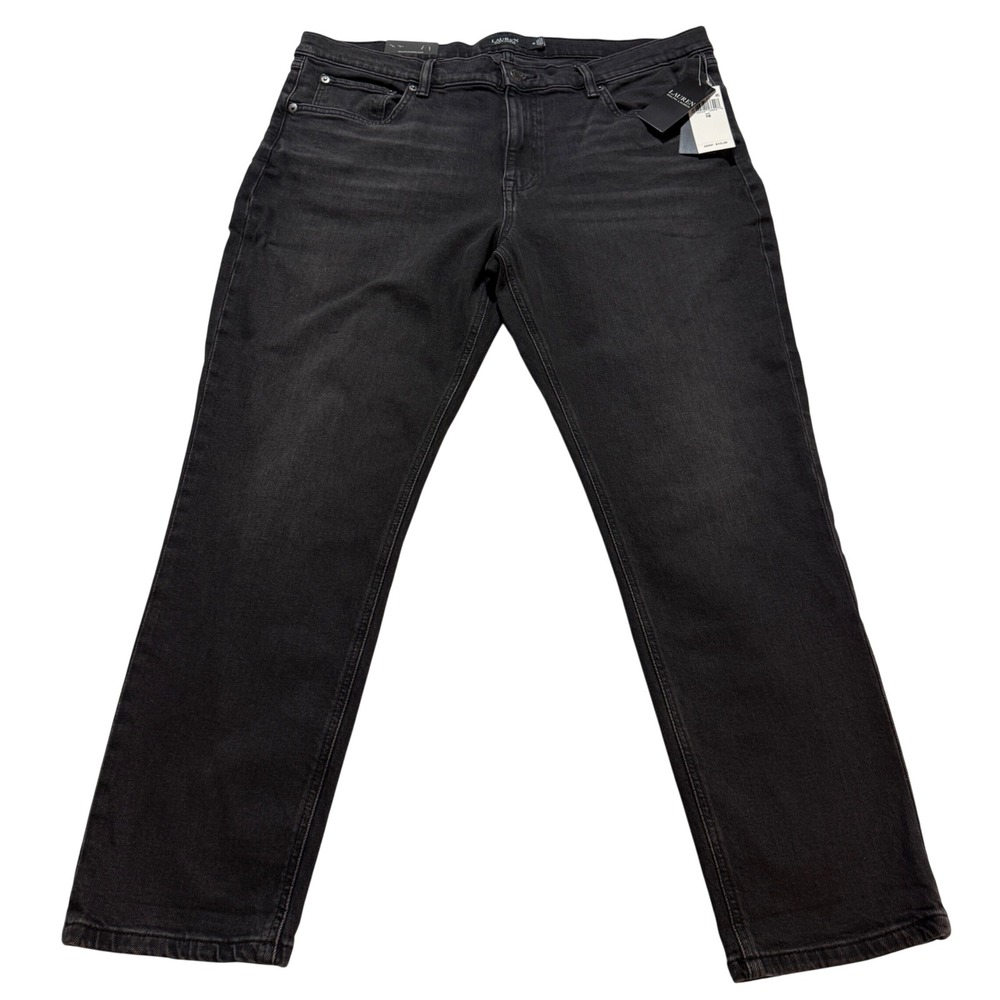 Lauren Ralph Lauren Relaxed Tapered Ankle Jeans Women 16 Black Comfort Stretch